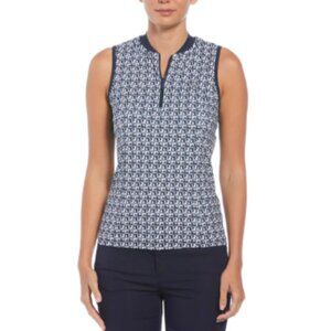 Women's Geometric Print Sleeveless Golf Polo